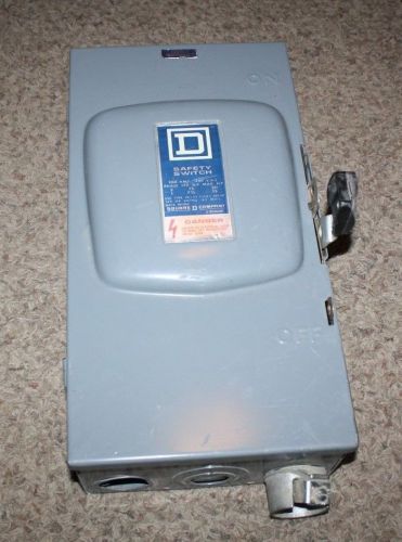Square D Safety Switch, 100A, 240V 3 Phase D323N Series E1
