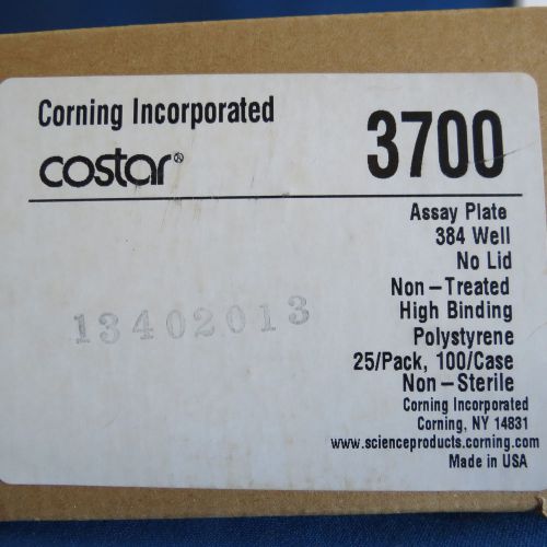 Corning Costar 384 Well Clear Assay Plates Non-Sterile # 3700 Qty 25