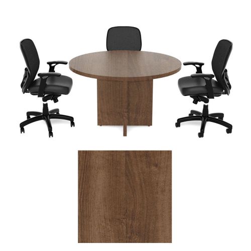 42 inch round conference table cherryman amber park walnut laminate for sale