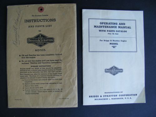 Vintage Briggs &amp; Stratton Instruction Manual, Parts Catalog &amp; Envelope