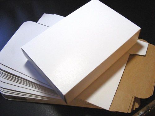 25 pc 9x6x2&#034; White Cardboard Box LOT Shipping Gifts Baking Preformed Mailer