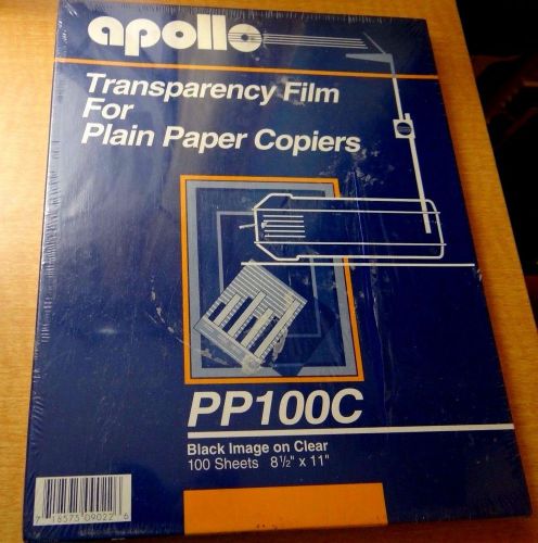 APOLLO TRANSPARENCY FILM PLAIN PAPER COPIERS PP100C BLACK ON CLEAR