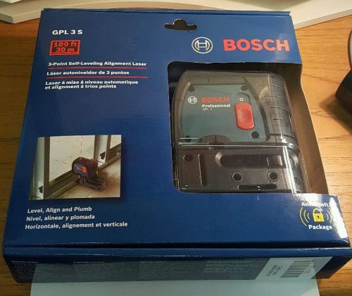 Bosch GPL 3S 100ft / 30 m 3-Point Self-Leveling Alignment Laser Brand New Sealed