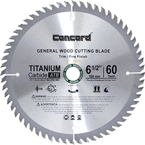 Concord Blades WCB0650T060HP 6-1/2-Inch 60 Teeth TCT General Purpose Hard &amp; Soft