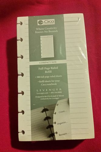 Circa Levenger Compact Full Paged 1/4&#034; Ruled Refill Sheets, 300 count SEALED NEW