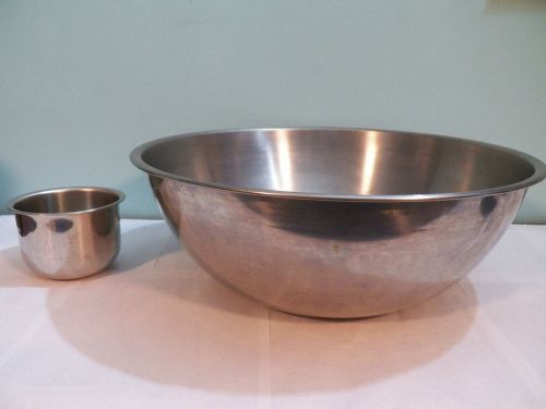 Lot 2 16&#034; Stainless Steel Commercial Restaurant Cooking Bowl 5&#034; Dish Mixing