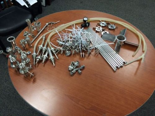 Large Assortment of SS Lab Acces. c/o Impellers, Connectors, Caps, Rods Etc.