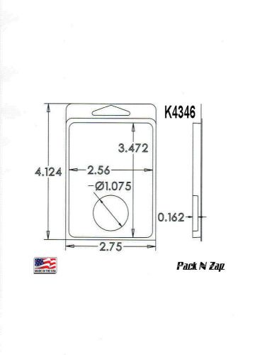 K4346: 975 - 4&#034;H x 3&#034;W x 0.162&#034;D Clamshell Packaging Clear Plastic Blister Pack
