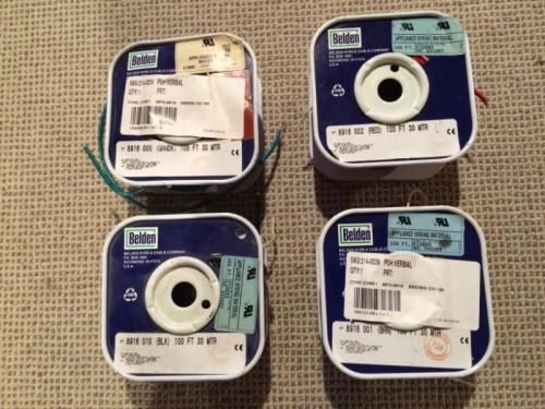 Belden 8916 14 AWG Hook-up Wire Qty of 4 Spools - Red, Green, Black, Brown