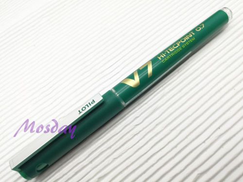 1 Pilot Hi-Tecpoint V7 Cartridge System Needle Tip 0.7mm Roller Ball Pen, GREEN