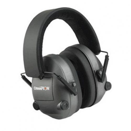 Champion Hearing Protection Earmuffs Electronic 25 dB NRR Black 40974
