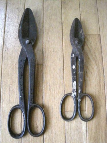 Vintage Lot of (2) Tin Snips / Shears - 14&#034; &amp; Wiss 10
