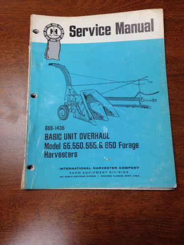 International 55 550 555 650 Forage Harvester Blue Ribbon Service Manual IH