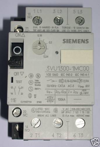 SIEMENS CIRCUIT BREAKER, 3VU1300-1MC00