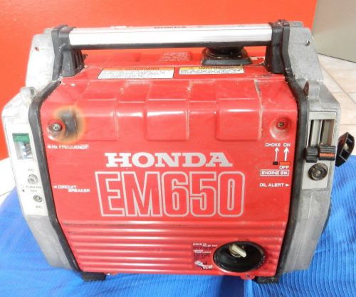 HONDA EM 650 PORTABLE GASOLINE GENERATOR-A/C 120V,60HZ,550VA(ITEM# 2496/15)