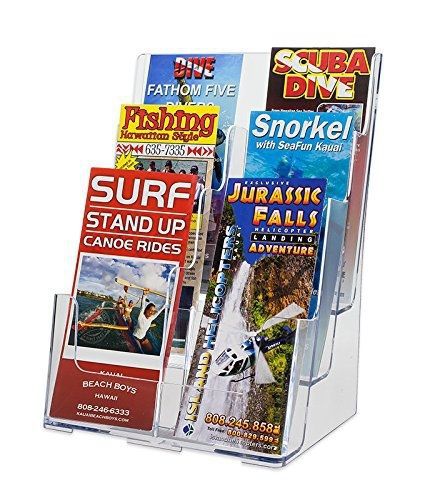 SourceOne Source One 6 Pocket Deluxe 3 Tier Clear Acrylic Brochure Holder
