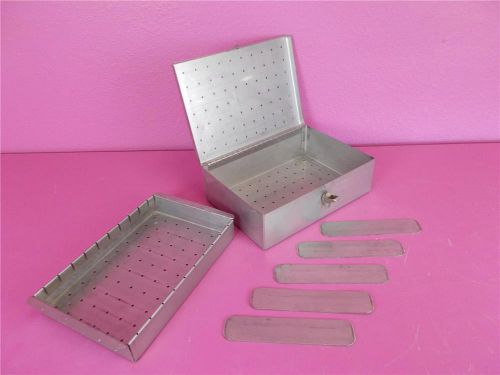 Stainless steel sterilizer sterilization autoclave case w/tray &amp; dividers 11x7x3 for sale