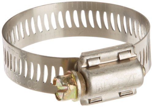 Breeze Power-Seal Stainless Steel Hose Clamp, Worm-Drive, SAE Size 20, 13/16&#034; to