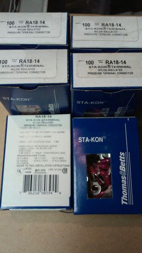 For Resell or Inv stock LOT 6 box of STA-KON TERMINAL QTY 100 RA18-14