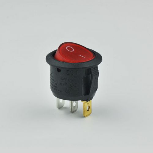 50pcs round rocker led indicator rocker switch with light 3pin on-off 250vac 6a for sale