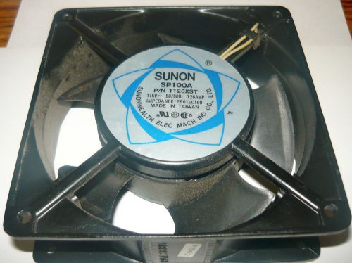 Sunon  Fan, # SP100A   P/N 1123XST, 115V - 50/60Hz 0.26AMP, Used