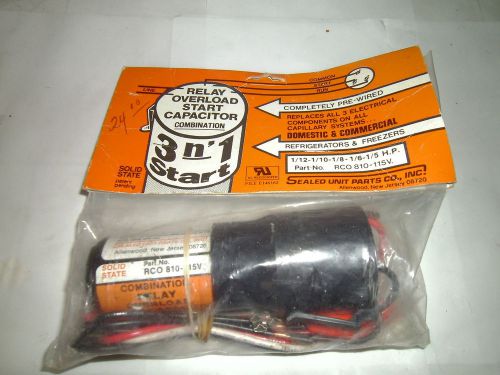 RELAY OVERLOAD START CAPACITOR P#RCO 810-115V  1/12-1/10-1/8-1/6-1/5 HP