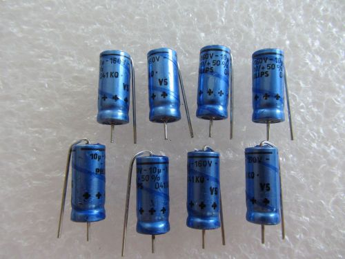 10uF 160V  Qty20   Philips electrolytic caps  Axial (vertical)  NOS Holland made