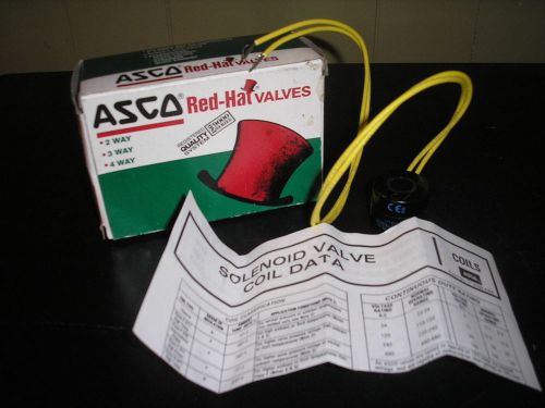 ASCO RED-HAT 222344-001-D* SOLENOID VALVE COIL, NEW IN BOX!