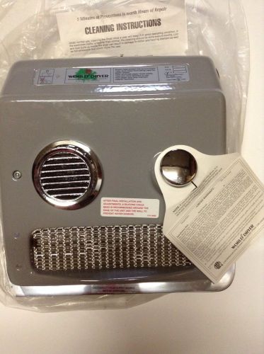 Brand new! world dryer commercial mounted electric hand dryer heated gray ra51e for sale