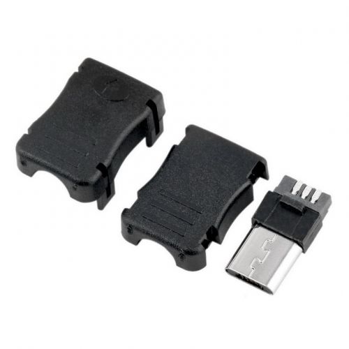 10pcs Micro USB T Port Male 5 Pin Plug Socket Connector Plastic Cover For DIY IM