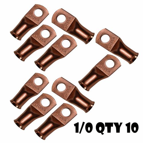 10 - 1/0 gauge 1/0 awg x 5/16 inch copper lug battery cable terminal connector for sale