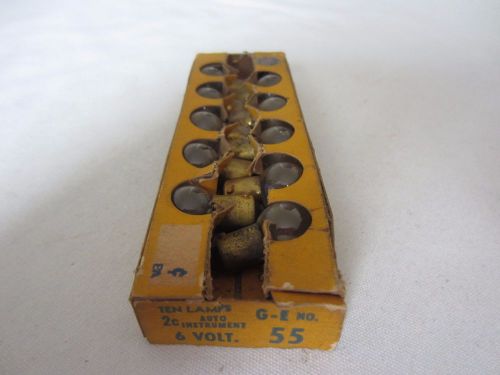 Box of 10 General Electric No. 55 GE55 Miniature Lamps Light Bulbs