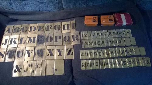 91 PCS REESE&#039;S ADJUSTABLE BRASS STENCIL SETS 2&#034; LETTER  2-1&#034; NUMBERS &amp; 1&#034; LETTER