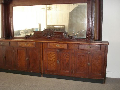 Antique cherry backbar with cornice &amp; mirror  $7900 for sale