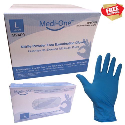 1000/Cs 3 Mil Nitrile Medical Exam Gloves Powder Free (Non Latex Vinyl)  Large