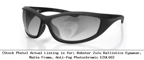 Bobster zulu ballistics eyewear, matte frame, anti-fog photochromic ezul002 for sale