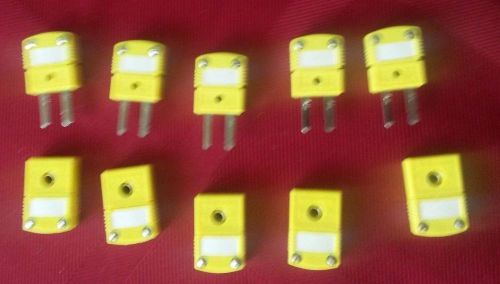 ~new~ omega smpw-k-m/f (male &amp; female) type k thermocouple connectors - lot of 5 for sale