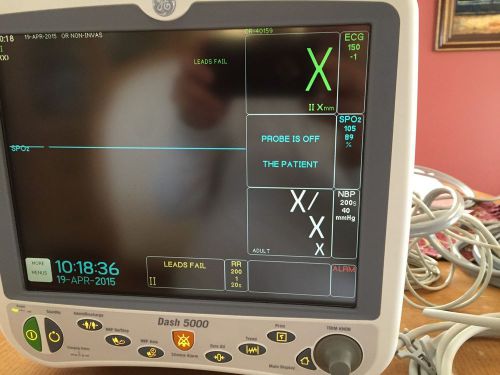 GE Dash 5000 Multiparameter Patient Monitor accesories Print Ecg Spo2 Nibp