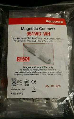 Honeywell 951WG-WH Window Door Alarm Contact Wide Gap 3/8&#034; recessed 1 bag of 10