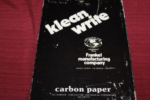 KLEAN WRITE FRANKEL MANUFACTURING COMPANY CARBON PAPER SEALED LOOK