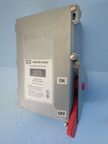 Hubbell 30A 600V FDS30 4X/12 Fused Disconnect Switch Circuit-Lock Hubbel