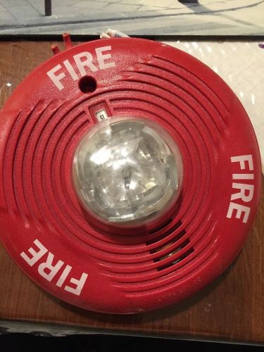 System Sensor PC24115 Fire Alarm Ceiling Horn Strobe Red Free Ship - Cheap