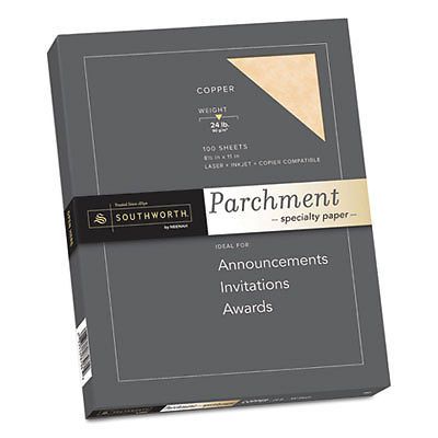 Parchment Specialty Paper, Copper, 24lb, 8 1/2 x 11, 100 Sheets, 1 Package