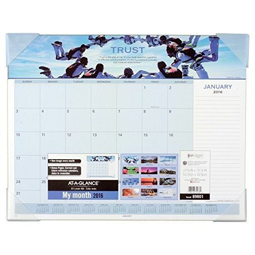 At-A-Glance AT-A-GLANCE Monthly Desk Pad Calendar 2016, Motivational Panoramic,