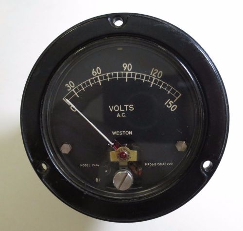 Weston 1534 AC 0-150V, Voltmeter, Sealed, Ruggidized, Mil-T-Std Working