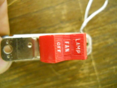 Vintage RED Stackpole Three Posision Rocker Switch 0.5A 125V DC, 6A 125V AC