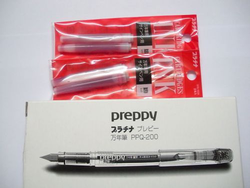 Free Shipping 4 Ink Cartridges for Platinum Preppy Fountain pen Red