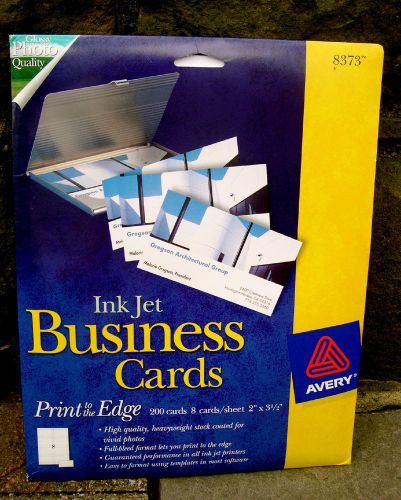 AVERY Ink Jet Business Cards, Print to the Edge, # 8373, 200 Cards, NEW