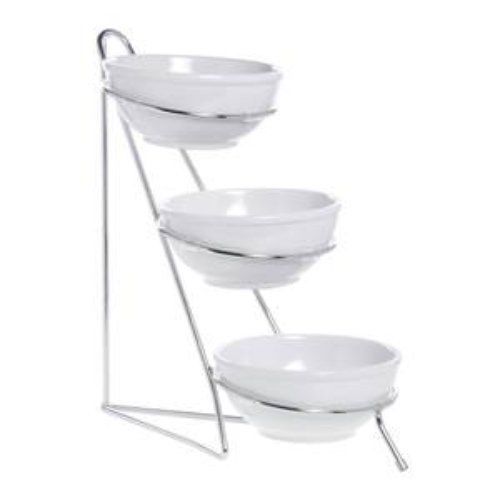 Expressly Hubert (99200) Bowl Display Stand Silver Wire With 10 1/2&#034;Dia x 4 1/2&#034;