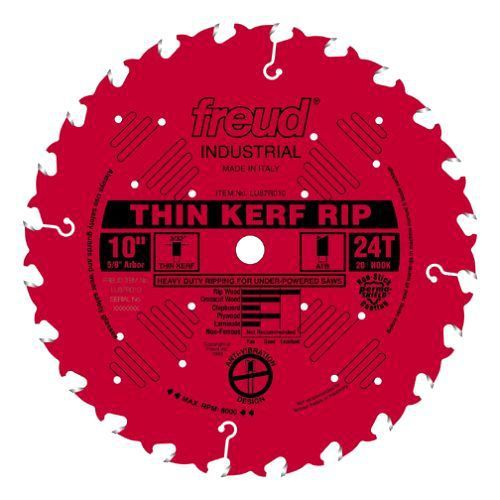 Freud 10-Inch 24-Tooth FTG Thin Kerf Ripping Saw Blade, Brand New